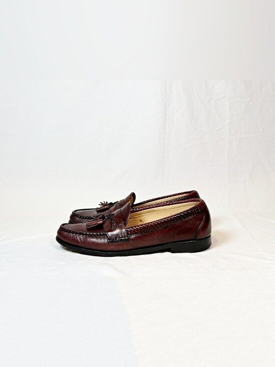 Allen Edmonds Mens Maxfield Burgundy Leather Slip On Tassel Loafers~12~ 47717 main image 5